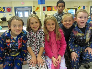 First and second graders rewarded with pajama day