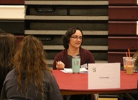 Students receive information during the third annual Alumni Career Day
